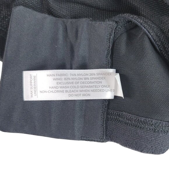 LIVI Underwire Sports Bra Black 46DDD Full Coverage Molded Max Support Wicking - Picture 12 of 13